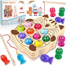 15Pcs Jeu de pêche magnétique, Jouet de Canne à Pêche en Bois, Jouets de  pêche pour Enfants, pour de 2 3 4 5 6 Ans Garçons Fille Cad - Cdiscount Jeux  - Jouets