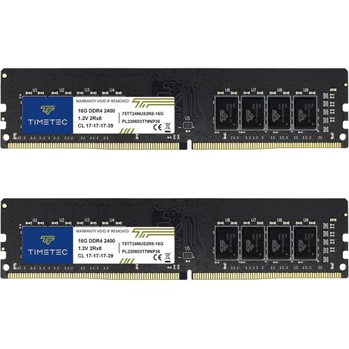 meimieshop-32 Go Kit(2X16 Go)Ddr4 2400Mhz Pc4-19200 Non-Ecc Unbuffered 1.2V Cl17 2Rx8 Double Rang 288 Broches Udimm Ordinateur De Bureau Mémoire Ram Module Mise À Niveau