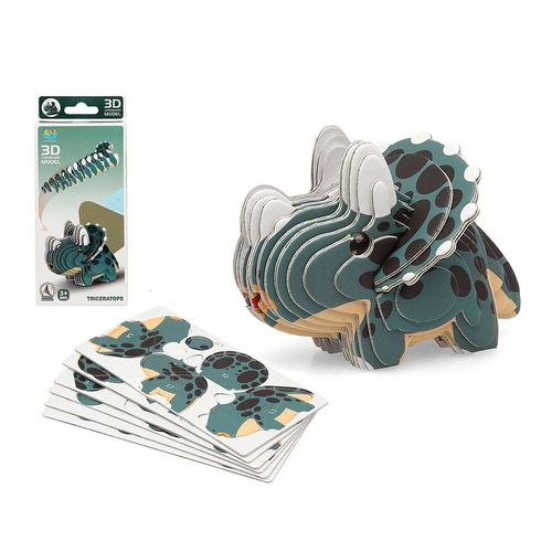 Puzzle 3d Dinosaure Triceratops Diy À Assembler - Jeu Éducatif Et Amusant Pour Enfants De 5 Ans Et Plus