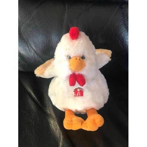 DOUDOU PELUCHE GIPSY COQ POULE POUSSIN SONORE BLANC ROUGE ORANGE HT15cm