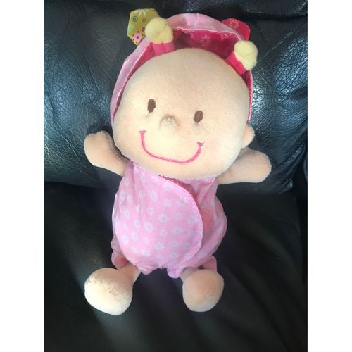 Doudou Poupée Bébé Chloé Pyjama Rose Fleurs Lilliputiens 20cm