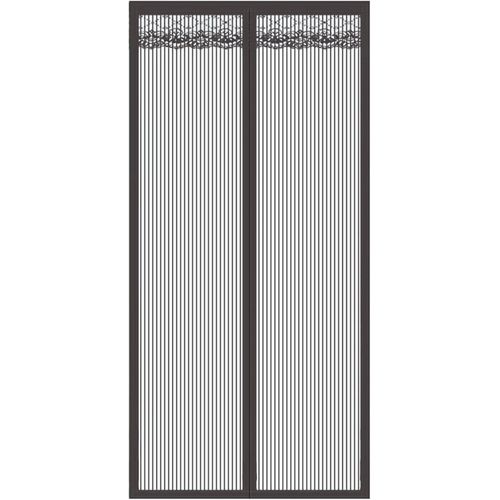 meimieshop-Moustiquaire Noir 100X210Cm Maille Ultra Fine Moustiquaire Porte-Fenêtre Aimantée Rideau Anti Mouche Anti Insecte Fermeture Magnétique Installation Sans Perçage Avec Bande Adhésive
