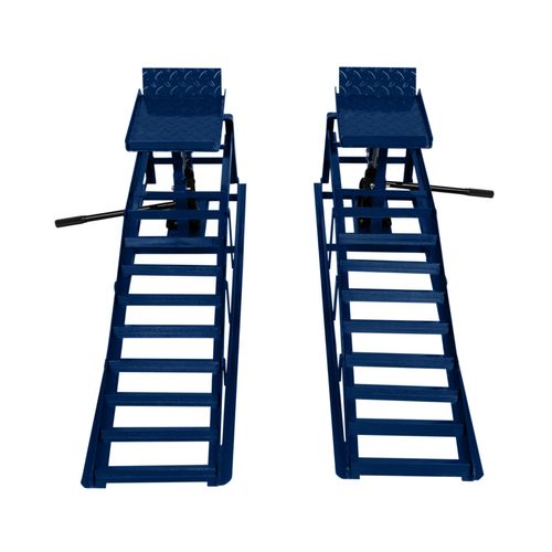 Lot de 2 Rampes hydrauliques pour voiture en Acier - Capacité Totale 3T /3000KG - Garage Atelier Mécanicien Van Véhicule - Cric-bouteille - Hauteur Levage 305 à 390mm - Largeur maximale pneus 245 mm
