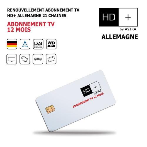 Renouvellement Abonnement Tv HD+ 12 Mois Allemagne 21 Chaines Nationales et Internationales, HD, MTV Disney Chanel