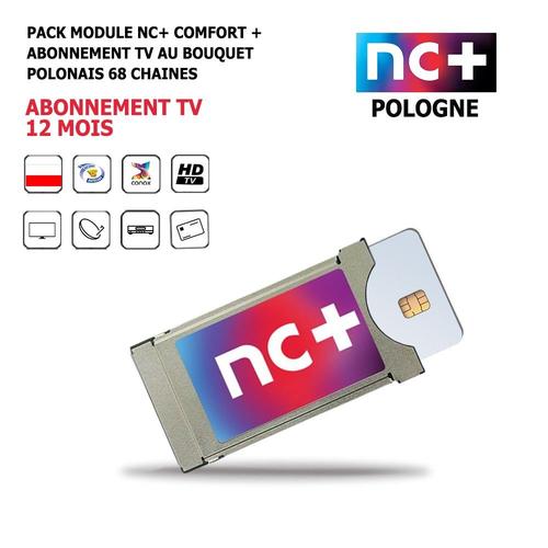Pack Module NC+ Comfort + Abonnement Tv 12 mois Pologne 68 chaines Nationales et Internationales, HD, Satellite
