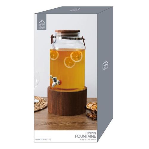 Paris Prix Fontaine à Boisson Support en Bois 6L Naturel pas cher 