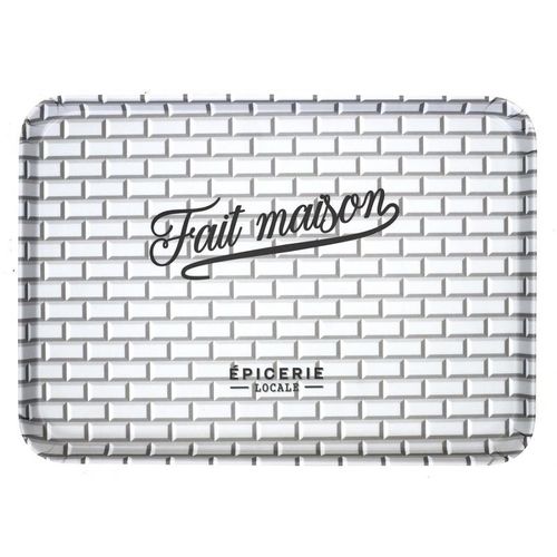 Paris Prix - Plateau De Service "Brooklyn" 42cm Noir & Blanc