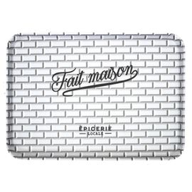 Paris Prix - Plateau De Service "Brooklyn" 42cm Noir & Blanc