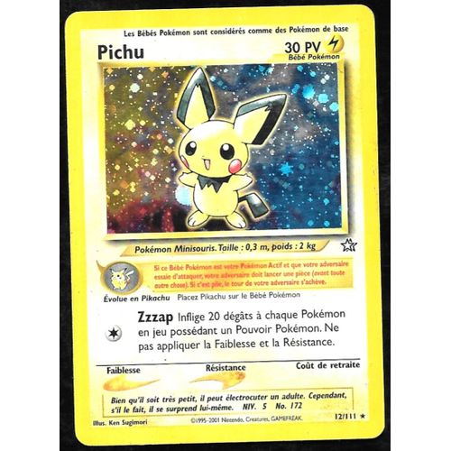 Carte Pokémon Pichu 12/111 [Holo] - Néo Genesis Wizard (Fr)