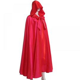 cape a capuche d'halloween pour femmes et hommes, longue cape de magicien  pour adultes, spectacle de cosplay sur scene (rouge, longueur 150 cm)