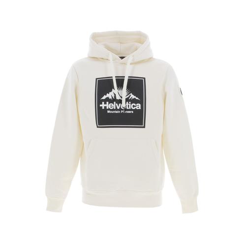 Sweat Capuche Hooded Helvetica Sweat A Capuche H Molleton Blanc