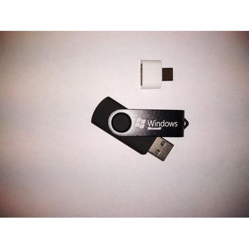 CLE USB bootable Windows 10 8GB + License d'activation