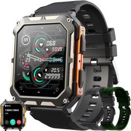 Montre Connectée Homme Smartwatch Sport Etanche IP68 Bracelet Connecté  Tensiomètre Cardiofréquencemètre Podomètre Fitness Tracker d'Activité avec  3 bracelets pour iPhone Samsung
