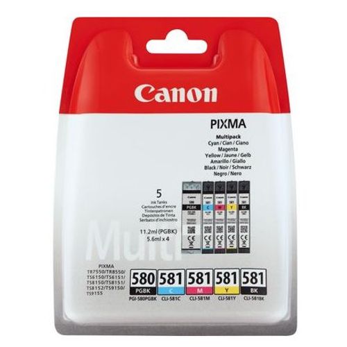 Cartouches d'encre PGI580XL / CLI581 BK/Cmyk Multipack Blister With SEC