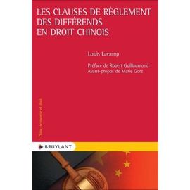Les Clauses De Règlement Des Différends En Droit Chinois