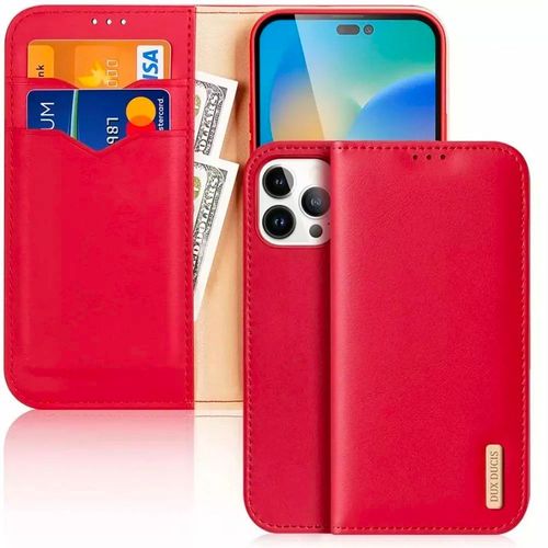 Etui Folio Iphone 15 Pro-Max Dux-Ducis Série Hivo Coloris Rouge Mat