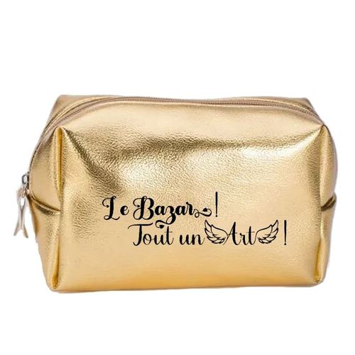 Grande trousse de maquillage doree pochette Le bazar tout un art
