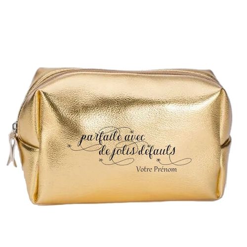 Grande trousse de maquillage doree pochette Parfaite avec de jolis defauts personnalisee