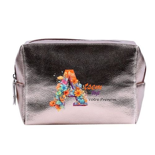 Grande trousse de maquillage Rose gold pochette Atsem au top personnalisee