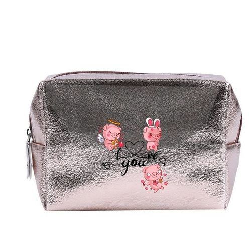 Grande trousse de maquillage Rose gold pochette Love you et cochon