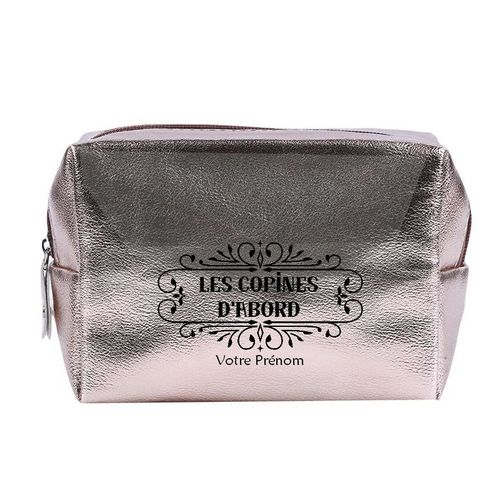 Grande trousse de maquillage Rose gold pochette Les copines d abord personnalisee