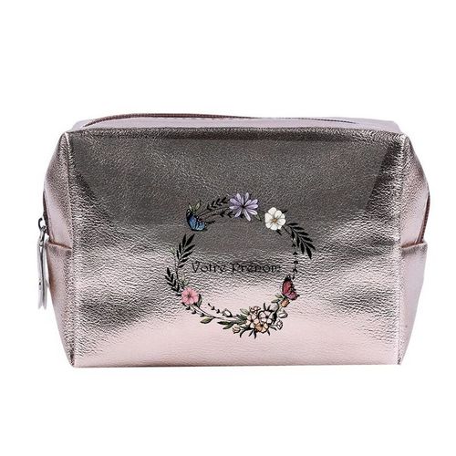 Grande trousse de maquillage Rose gold pochette Couronne papillon personnalisee