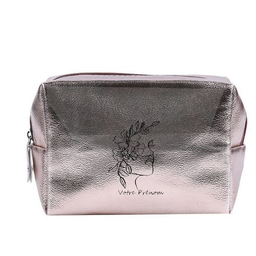 Grande trousse de maquillage Rose gold pochette Line art 4 personnalisee
