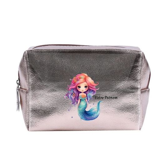 Grande trousse de maquillage Rose gold pochette Sirene personnalisee