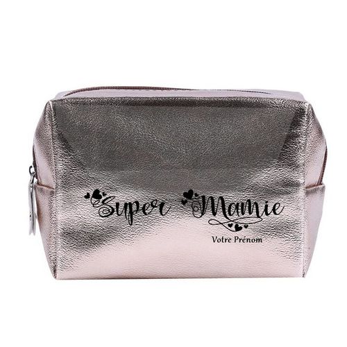 Grande trousse de maquillage Rose gold pochette Super mamie personnalisee
