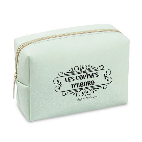 Grande trousse de maquillage Vert pastel pochette Les copines d abord personnalisee