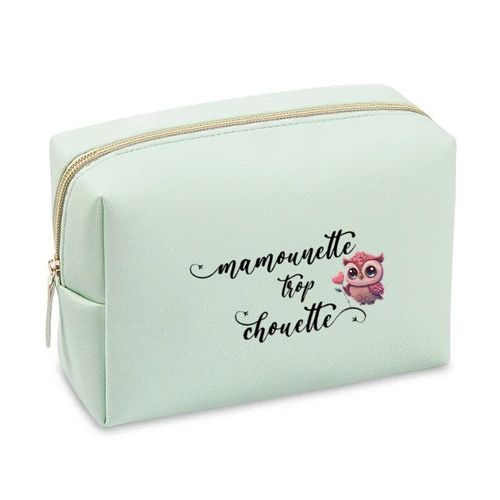 Grande trousse de maquillage Vert pastel pochette Maman trop chouette