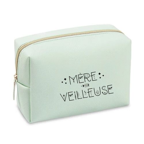 Grande trousse de maquillage Vert pastel pochette Maman merveilleuse
