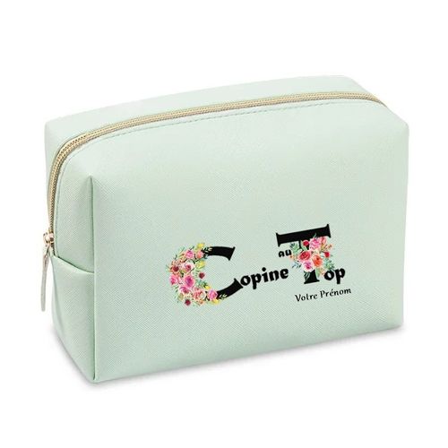 Grande trousse de maquillage Vert pastel pochette Copine au top personnalisee