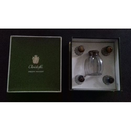 Sucrier Et Quatre Salerons En Verre Ou Cristal Christofle