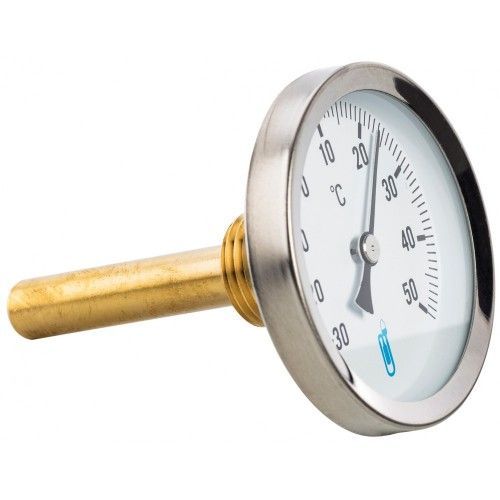 Thermomètre bimétallique à cadran - Ø 63 mm - plonge 100 mm - A45 DISTRILABO