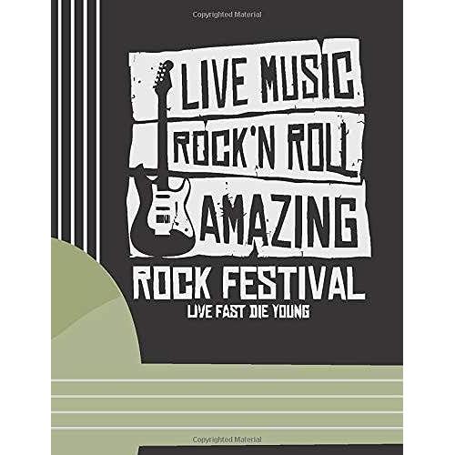 Live Music Rock'n Roll Amazing: (6 String) Guitar Tablature Blank Notebook/ Journal / Manuscript Paper/ Staff Paper - Lovely Designed Interior (8.5 X ... Players, Musicians, Teachers & Students)