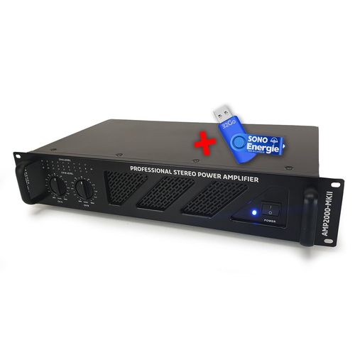 AMP2000-MKII - IBIZA - Amplificateur de sonorisateur professionnel de 2x1500W + Clé USB 32G