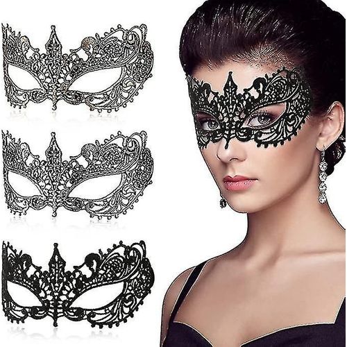 3 Pièces Halloween Mascarade Party Mascarade Lady Girl Masques Dentelle Eye Mask Face Venetian Lace Ma