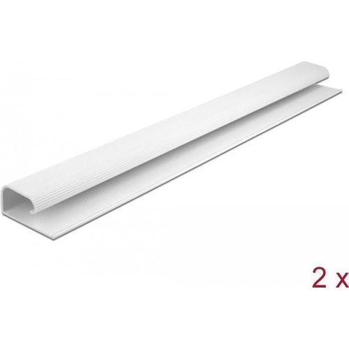 Delock Goulotte de câblage pour montage sous table 0.4 m x 57 mm Blanc 2 pièces (40 cm), Gaine + protection pour câbles, Blanc