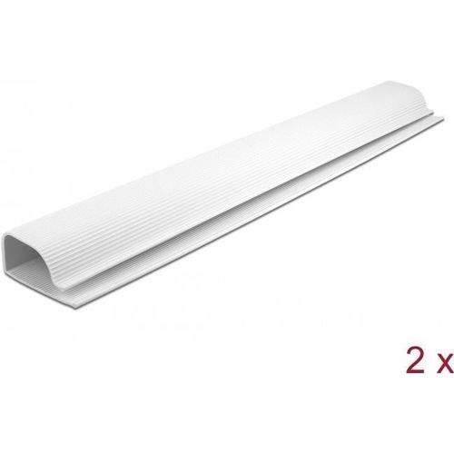 Delock Goulotte de câblage pour montage sous table 0.4 m x 63 mm Blanc 2 pièces (0.40 cm), Gaine + protection pour câbles, Blanc