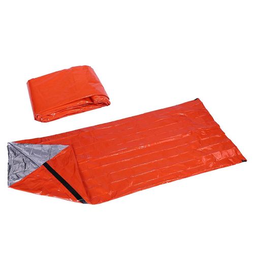 Sac De Couchage D¿Urgence Réutilisable Thermique Imperméable À L¿Eau Camping Camping Voyage Orange