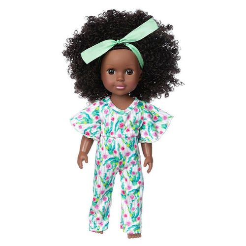Poupée bébé en vinyle noir de 14 pouces avec costume et maquillage - Jouet de simulation réaliste pour filles