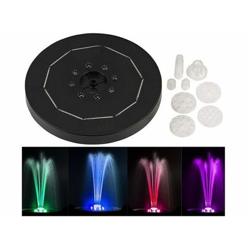 Fontaine Solaire Avec Led Rvb - Royal Gardineer - Cascade - Alimentation Solaire - 6 Jets - 7 Couleurs