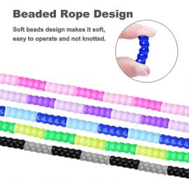 Corde À Sauter, Corde À Sauter En Perle Douce, Corde À Sauter De Fitness Pour Enfants, Hommes Et Femmes, Réglable Et Tangl