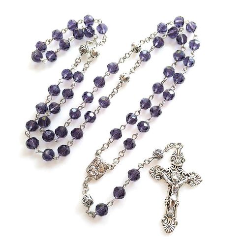 Collier De Perles De Chapelet Avec Jésus Crucifix Prière Catholique Cadeau Longue Chaîne