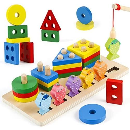 Jouet Puzzle en Bois Montessori Jeu Éducatif Mathématiques pour Enfants  Bébé 1