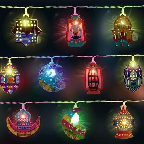Goodzaz uirlande Lumineuse Ramadan, 3M 20 LED USB Lumières Étoile Lune  Décorations de Lumière du Ramadan, l'Aid Moubarak Decoration Couleur LED  Guirlande Lumineuse Musulmane pour Extérieur de Fête