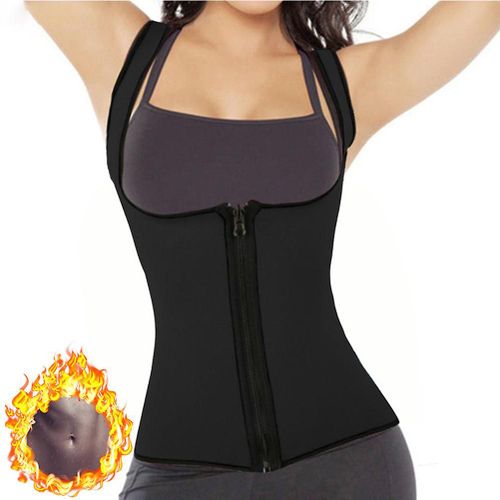 Gilet D¿Entraîneur De Taille Pour Femmes Avec Fermeture Éclair Gilet De Sauna En Néoprène Brûlant Les Graisses Pour La Perte De Poids Slim Corset Body Shaper Débardeur