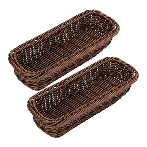 Paniers Tissés 2Pcs Petit Panier De Rangement Tissé Pour Table, Argenterie, Organisation, Couverts, Pot Porte-Pot