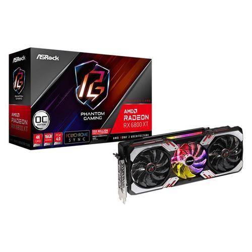 ASRock Phantom Gaming D Radeon RX 6800 XT 16G OC - Carte graphique - Radeon RX 6800 XT - 16 Go GDDR6 - PCIe 4.0 x16 - HDMI, 3 x DisplayPort